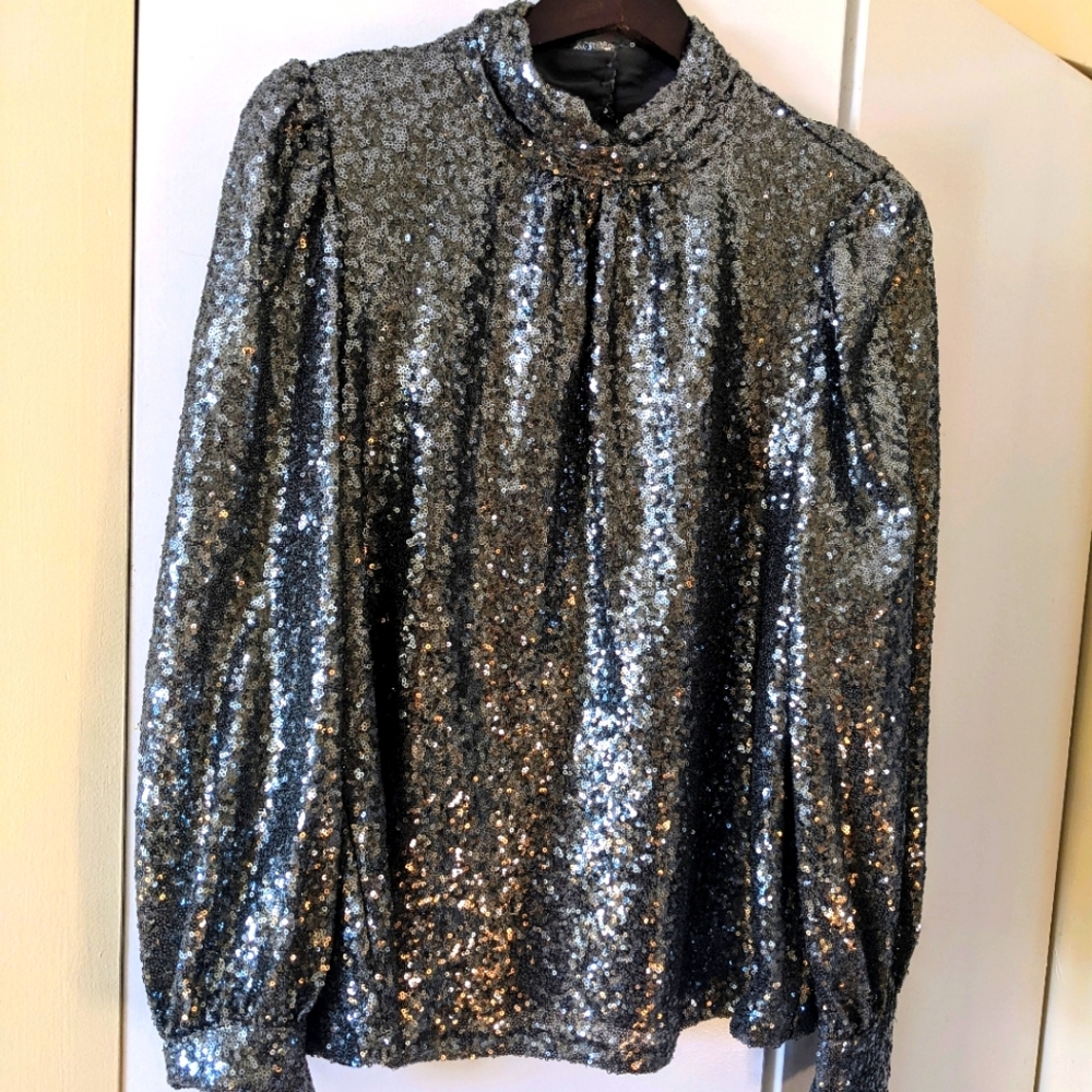 Anthropologie Sunday In Brooklyn Sequin Top M Petite